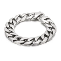 Bracciale da uomo a catena cubana spessa in acciaio inossidabile 316L lucido color argento - Finitura Lucida (KB27123-D) / 19cm