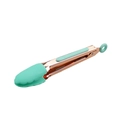 Pince de cuisine plaquée or avec tête et poignée en silicone vert menthe - Vert Menthe