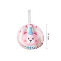 Round mesh laundry bag featuring a pink bear print and Lucky text for washing protection - Pink Bear - Round Style 19.5cm