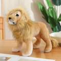Realistic standing lion plush toy with fluffy light brown mane for kids' comfort - 48cm / Male Lion