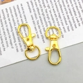 Set di due chiusure a moschettone dorate in lega per portachiavi DIY e ciondoli - Portachiavi con chiusura dorata da 32mm
