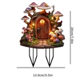 Light-up mushroom house garden decor stake with size markings of 20cm height - No.14 (0.2cm Thickness)