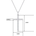Collier avec pendentif croix en argent 925 et moissanite, dimensions hauteur 29 mm - 40cm+5cm / Style de Croix Raffiné (P11546)