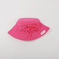Kids rose pink bucket hat with cute dual bows and breathable cotton sun protection - CM8003 Tie Bow Series / Pink