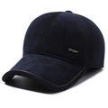 Gorra de béisbol de invierno azul marino en felpa con orejeras y parche Sport - Ajustable / Bordado Sport Azul Marino