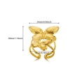 Adjustable golden double butterfly ring featuring a dual-layered stainless steel design - Double Butterfly / Gold