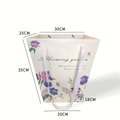 Floral trapezoid gift bag with ribbon handles and blooming garden pattern, 35cm height - Trapezoid Love In Flower (Large) / Purple