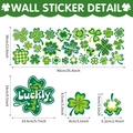 Detailed dimension guide for St. Patrick's Day shamrock wall stickers in 30x90cm layout - Shamrock And Clover Style (UV24Y10050T_T)