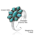 S2305-1 Vintage Sun Flower Turquoise Open Bangle