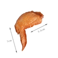 Realistic roasted chicken wing food model, 7cm height by 5.5cm width, caramel brown finish - Roasted Chicken Wing