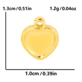 Gold heart pendant in 304 stainless steel measuring 1.3cm high and 1.0cm wide - Gold