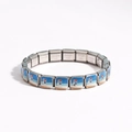 Adjustable stainless steel charm bracelet featuring colorful beach landscape enamel links - Coastal Beach Scenery (Style 10)