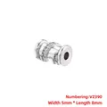 Detailed macro view of 5x8mm gold-plated spacer bead with cubic zirconia spiral setting - Cylindrical Zirconia Style (VZ390) / 5*8mm / White Gold