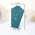 Dark green suede necklace display bust with product dimensions 21.5x32cm - Double Slot Necklace Board (Large) Velvet / Dark Green