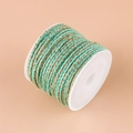 Cordon en coton vert menthe et fil doré durable pour le tissage de bijoux DIY - N°1 Carte Bleue
