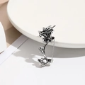 Vintage silver dragon brooch with detailed carvings for suits and coats - Antique Silver Dragon