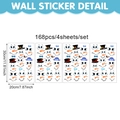 Christmas snowman face fridge decals with hats and bows, 168-piece DIY holiday sticker set - Standard Pack / Style A