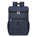 Mochila térmica azul con tira reflectante y red elástica frontal para camping exterior - Azul