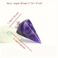 Natural purple amethyst hexagonal cone crystal pendant necklace with size dimensions - Amethyst