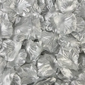 Silver artificial rose petals with metallic finish and fabric texture for wedding decor - Silver