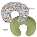 U-shaped nursing pillow cover with bee print and green velvet back for infants - Butterfly Bee