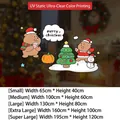 Autocollants de fenêtre de Noël avec impression couleur recto-verso en cinq tailles - SDUV-383 Thème Noël de l'Ours Dessin Animé / Petit (65x40cm)