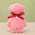 Pink coral fleece towel bear with red ribbon bow and pearl charm gift - 30*30cm / Solid Pearl Bear Pink