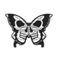 Gothic moth skeleton enamel pin in black and white finish for dark style - Artistic Skull Butterfly