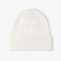 Classic white double-layered knitted beanie hat with thick thermal insulation for winter - 6-Seam Soft White