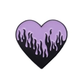 Versatile geometric heart enamel pin with melting purple and black dripping design - Purple Black Melting Dripping Style (XZ8578)