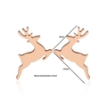 Rose gold stainless steel reindeer stud earrings for Christmas, 8mm by 10mm size - 088 Deer / Rose Gold