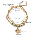 Detailed dimension guide for bohemian double-layer titanium steel bead bracelet - Gold/Bohemian Style/Sun Charm
