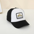 Detail of kids baseball cap with excavator patch and black and white color block design - 52cm 2-5 Years Old / Black
