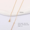 Golden 304 stainless steel chain necklace 1.4mm thickness and 40cm+5cm length - Gold O-Chain
