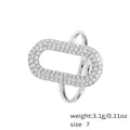 Anello in acciaio inossidabile con zirconi 5A, taglia 7, finitura argento lucido - US 7 / Forma Circolare Argento