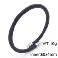 Industrial minimalist black cable cuff bracelet with silver magnetic metal clasp, 16g weight - Spiral Spring Style (KB162221)