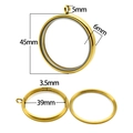 Golden round stainless steel glass locket pendant with 45mm height and 39mm diameter size - 45mm Gold Color - Screw Open