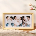 Modern solid wood triple photo frame in natural oak finish for three vertical 4x6 pictures - Natural Wood Color [3 Photos] / 18x36cm