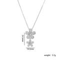 Collier avec pendentif fleur en argent à double couche et dimensions de 25,5x14,5 mm - Double Fleur Superposée / Argent