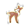 Macro view of stainless steel reindeer cookie cutter with detailed metal edge - Deer 7232