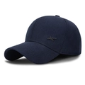 Navy blue baseball cap with metallic lightning logo on premium cotton twill fabric - Adjustable / Navy Blue