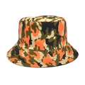 Dettaglio delle cuciture rinforzate sulla tesa del cappello a secchiello mimetico arancione - M (56-58cm) / Mimetico Arancione