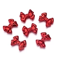 Dettaglio macro di perle a fiocco rosso metallizzato per accessori gioielli fai-da-te - Rosso