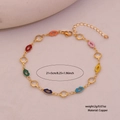 Fashionable gold copper anklet featuring colorful lip-shaped pendants and crystal accents - 1# Lips Style
