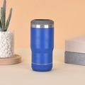 Blue 14oz vacuum insulated steel mug with integrated Bluetooth speaker and bottle opener - 14oz / Blue Bluetooth Speaker Model
