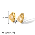 18K gold-plated stainless steel teardrop earrings with zircon and beaded retro details - Waterdrop Style (TE6570)