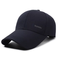 Dunkelblaue Herren-Baseballkappe mit verlängertem Schirm und FASHION-Stickerei - Verstellbar / Marineblau