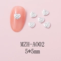 Macro detail of 5x5mm silver heart nail art charms with elegant diamond-patterned texture - Bright Silver Rhombic Pressed Texture Heart (A002)