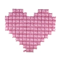 Pink heart-shaped aluminum foil balloon with a pixelated square surface for party decor - Heart Backdrop Wall / Pink