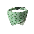 Green pet dog bandana with cartoon broccoli prints and quick release buckle - Cauliflower Bandana Collar